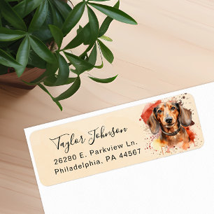 Dachshund Return Address Label
