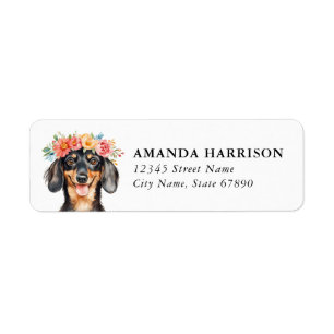 Dachshund Return Address Labels