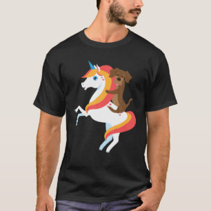 Dachshund Riding Unicorn Cute Funny Dog Halloween T-Shirt