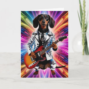 Dachshund Rock Star Card