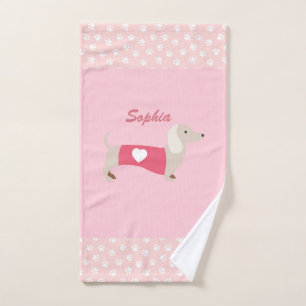 Dachshund rose serviette Customisée cadeau