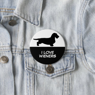 Dachshund Rough Hair - Silhouette 1 3 Inch Round Button