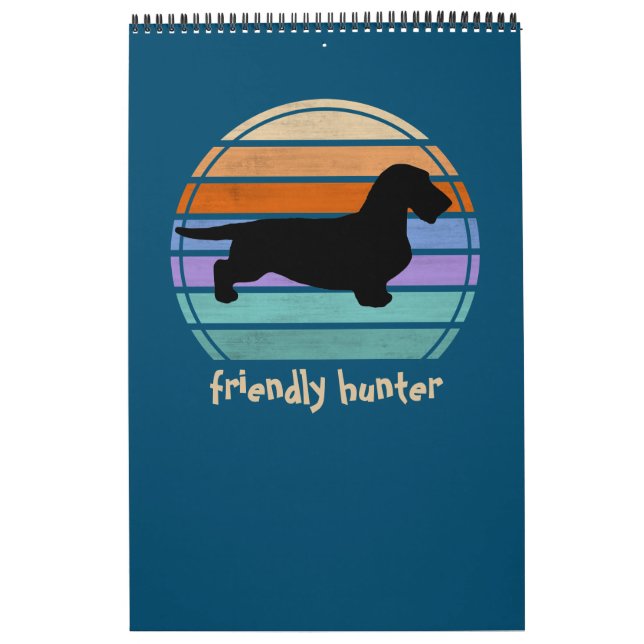 Dachshund Rough Hair - Silhouette 1 Calendar (Cover)