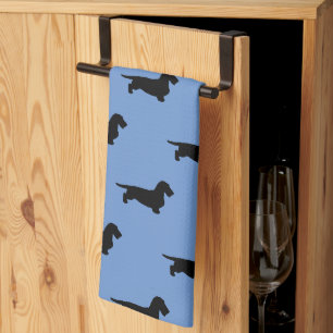 Dachshund Rough Hair - Silhouette 1 Kitchen Towel