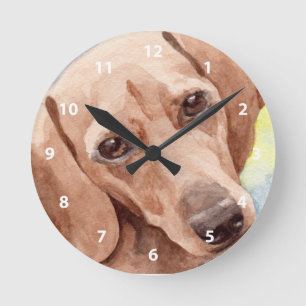 Dachshund Round Clock
