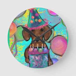 Dachshund   round clock