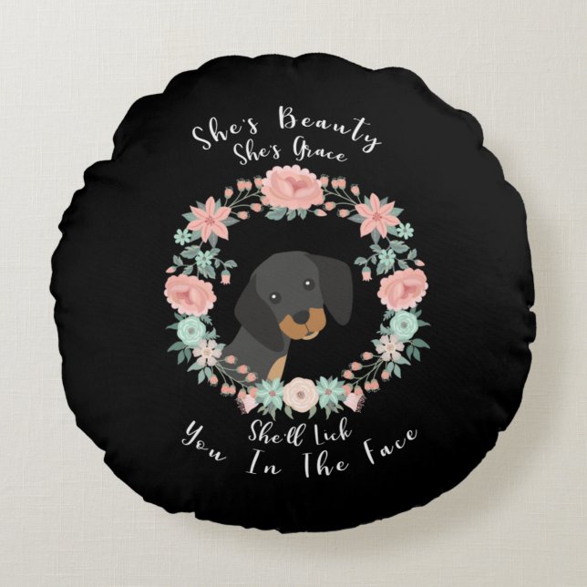 Dachshund Round Pillow (Front)