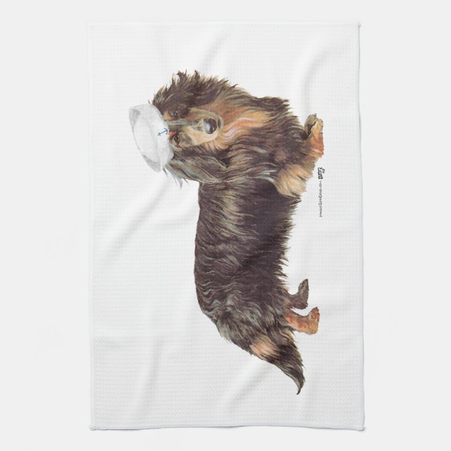 Dachshund Sailor Kitchen Towel (Vertical)