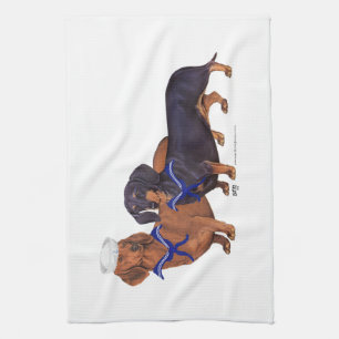 Dachshund Sailors Kitchen Towel