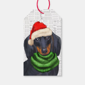 Dachshund Santa Dog Christmas Gift Tags