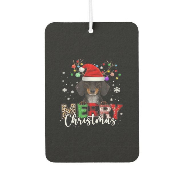 Dachshund Santa Dog Merry Christmas Oversized T-Sh Air Freshener (Front)