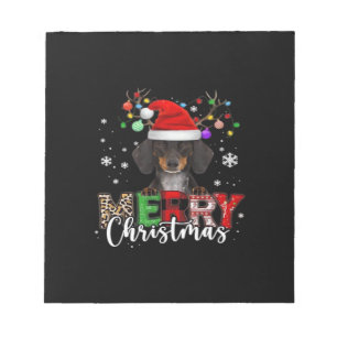 Dachshund Santa Dog Merry Christmas Oversized T-Sh Notepad