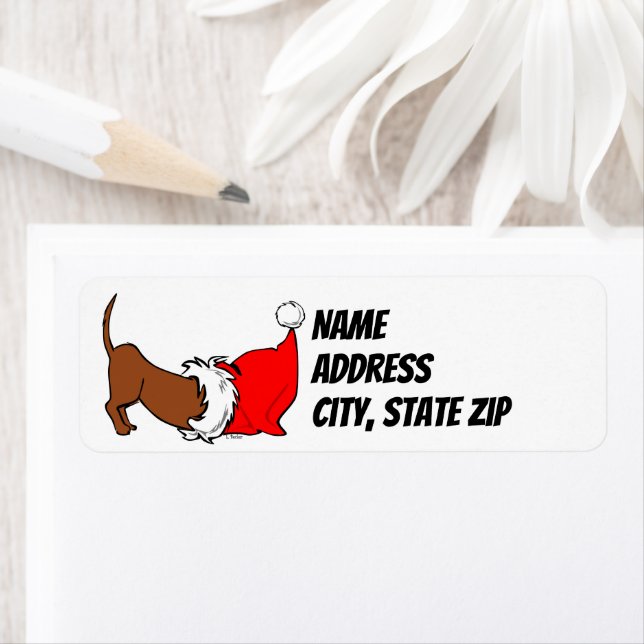 Dachshund Santa Hat Christmas Adresse de retour (En situation)