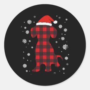 Dachshund Santa Hat Dog Lover Christmas Classic Round Sticker