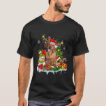 Dachshund Santa Hat Reindeer Christmas Lights T-Shirt<br><div class="desc">Dachshund Santa Hat Reindeer Christmas Lights Pajama Shirt. Perfect gift for your dad,  mom,  papa,  men,  women,  friend and family members on Thanksgiving Day,  Christmas Day,  Mothers Day,  Fathers Day,  4th of July,  1776 Independent day,  Veterans Day,  Halloween Day,  Patrick's Day</div>