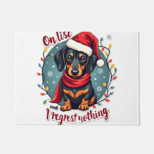Dachshund Santa On The Naughty List Dachshund Chri Doormat