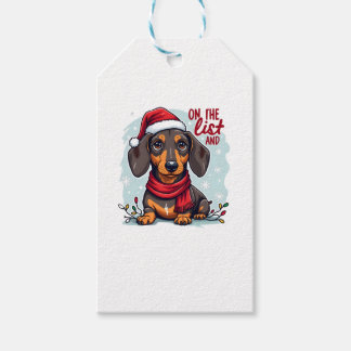 Dachshund Santa On The Naughty List Dachshund Chri Gift Tags