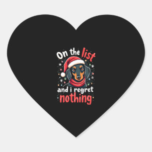 Dachshund Santa On The Naughty List Dachshund Chri Heart Sticker