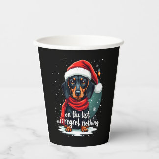 Dachshund Santa On The Naughty List Dachshund Chri Paper Cups
