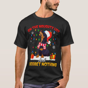 Dachshund Santa On The Naughty List Dachshund Chri T-Shirt