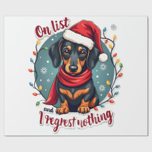 Dachshund Santa On The Naughty List Dachshund Chri Wrapping Paper