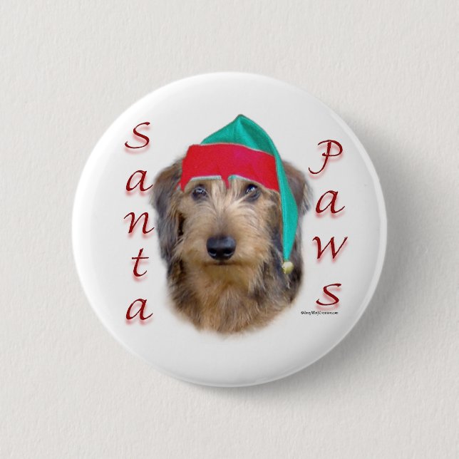 Dachshund Santa Paws 2 Inch Round Button (Front)
