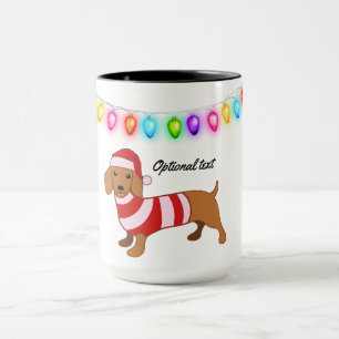 Dachshund Santa Personalized Mug