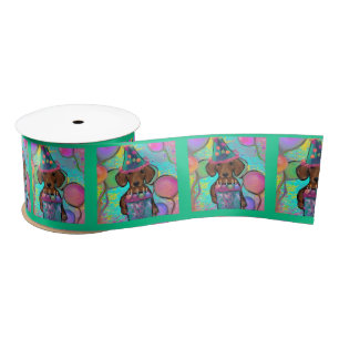Dachshund     satin ribbon
