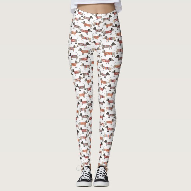 Dachshund Saucage Chien Leggings (Devant)
