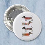 Dachshund Sausage Dog 2 Inch Round Button<br><div class="desc">Cute and loveable dachshund,  sausage dogs or wiener dogs in cosy knits.</div>