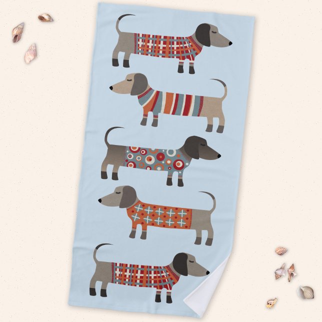 Dachshund Sausage Dog Beach Towel (Dachshund Wiener Sausage Dog beach towel)
