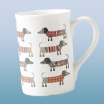 Dachshund Sausage Dog Bone China Mug<br><div class="desc">Cute little Dachshund sausage or wiener dogs in woolly knitwear. Perfect for dog lovers and dog walkers.</div>