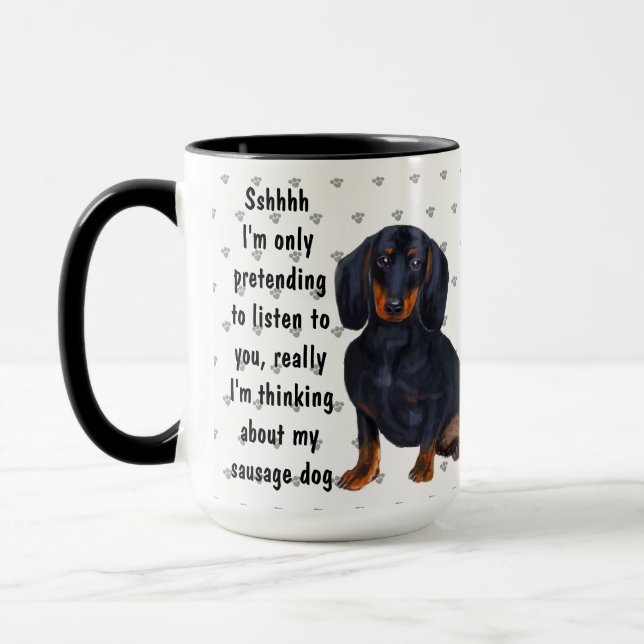 Dachshund Sausage Dog Dog Love Coffee Tea Custom Mug (Left)