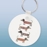 Dachshund Sausage Dog Keychain<br><div class="desc">Cute and loveable dachshund, sausage dogs or wiener dogs in cosy knits.</div>
