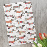 Dachshund Sausage Dog Kitchen Towel<br><div class="desc">Cute little Dachshund sausage or wiener dogs in woolly knitwear. Perfect for dog lovers and dog walkers.</div>