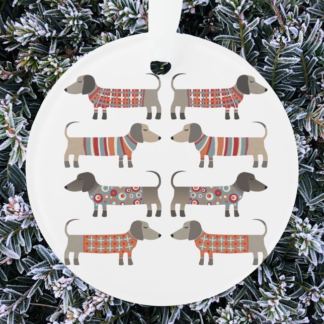 Dachshund Sausage Dog Ornament (Fun Dachshund Wiener Sausage Dog Christmas ornament)