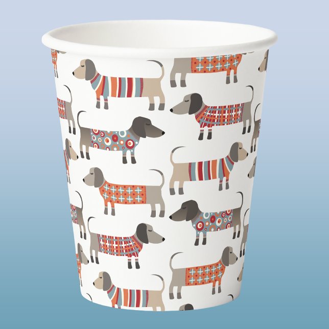 Dachshund Sausage Dog Paper Cups (Fun Dachshund dog party paper cups)