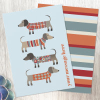 Dachshund Sausage Dog Personalized Flat Card