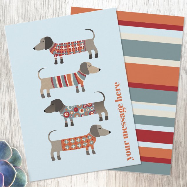 Dachshund Sausage Dog Personalized Flat Card (Creator Uploaded)