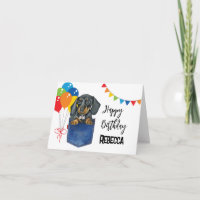 Dachshund Sausage Dog Personalized Greeting Card