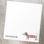 Dachshund Sausage Dog Personalized Notepad<br><div class="desc">Fun Dachshund Wiener or Sausage dogs in knitwear.  Change the name to customize.  Original art by Nic Squirrell.</div>