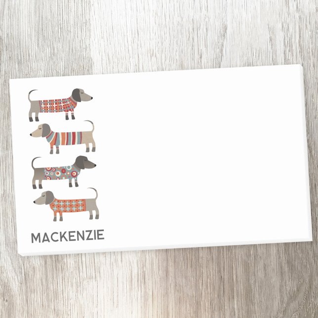 Dachshund Sausage Dog Personalized Post-it Notes (Fun Dachshund Sausage Wiener Dog personalize post it notes)