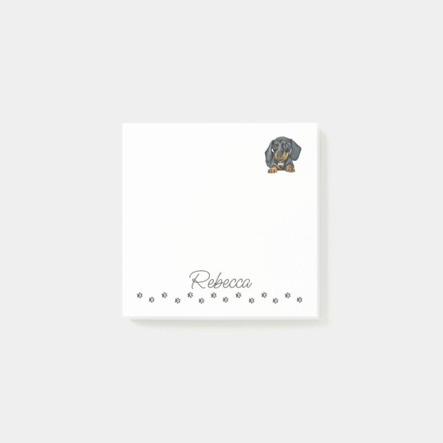 Dachshund Sausage Dog Personalized Post It Notes (Front)