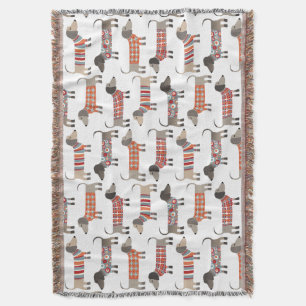 Dachshund Sausage Dog Throw Blanket