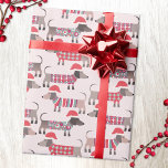 Dachshund Sausage Dogs in Christmas Hats and Knits Wrapping Paper<br><div class="desc">Cute little Dachshund sausage or wiener dogs in festive woolly sweaters and jumpers,  and fun Christmas Santa hats. Perfect for dog lovers.</div>