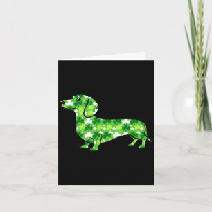 Dachshund shamrock st patricks day funny dog  card