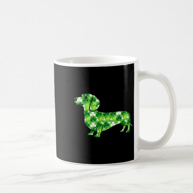Dachshund shamrock st patricks day funny dog  coffee mug (Right)