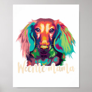 Dachshund-shirt Women Weenie Mama Weiner Dog Mom _ Poster