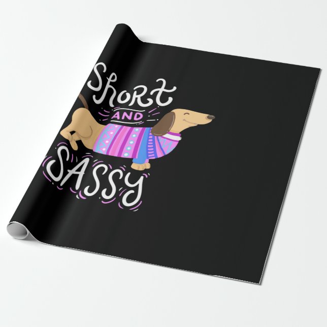 Dachshund Short And Sassy Wrapping Paper (Unrolled)