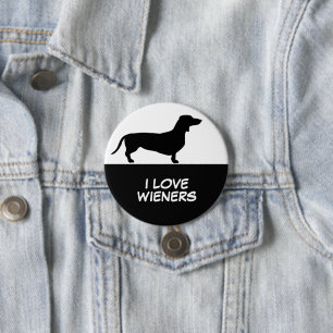 Dachshund Short Hair - Silhouette 1 3 Inch Round Button